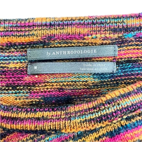 Anthropologie Ruby Flutter-Sleeved Top in Novelty Rainbow Color Way M - Picture 8 of 9